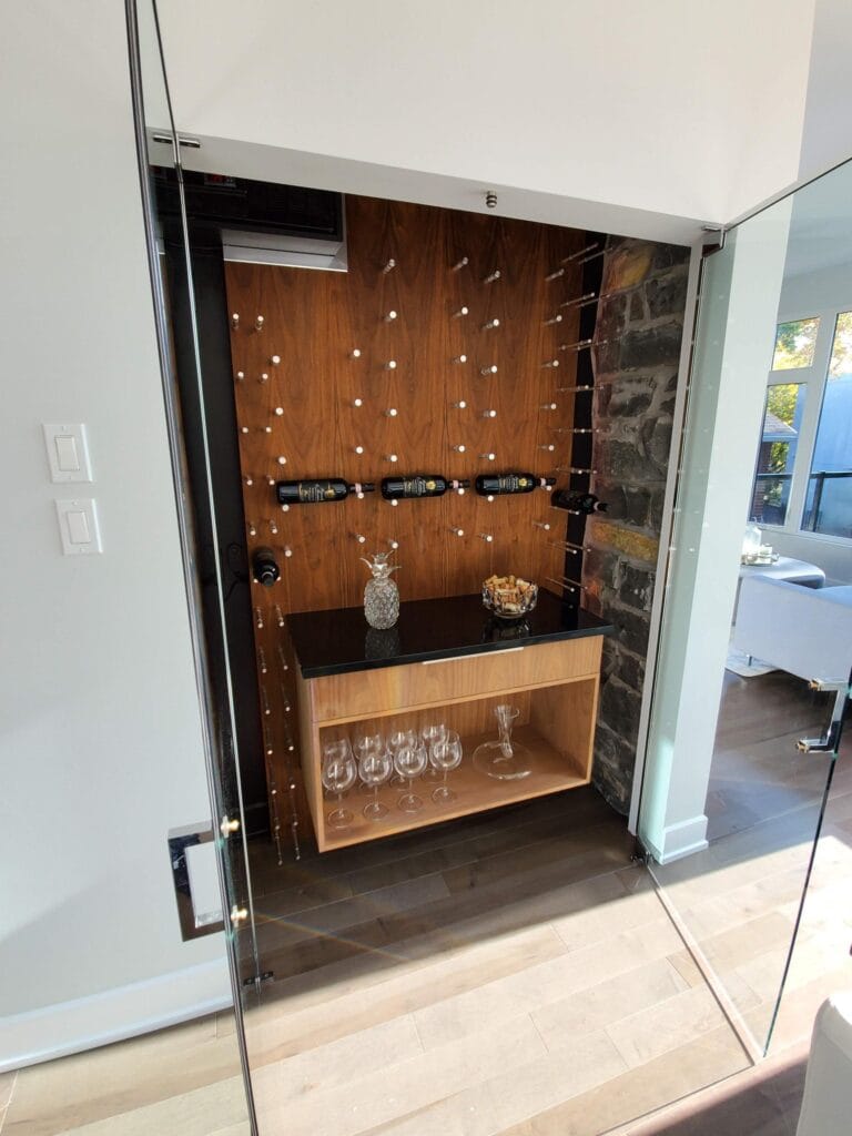 custom wine bar in a kitchen renovation