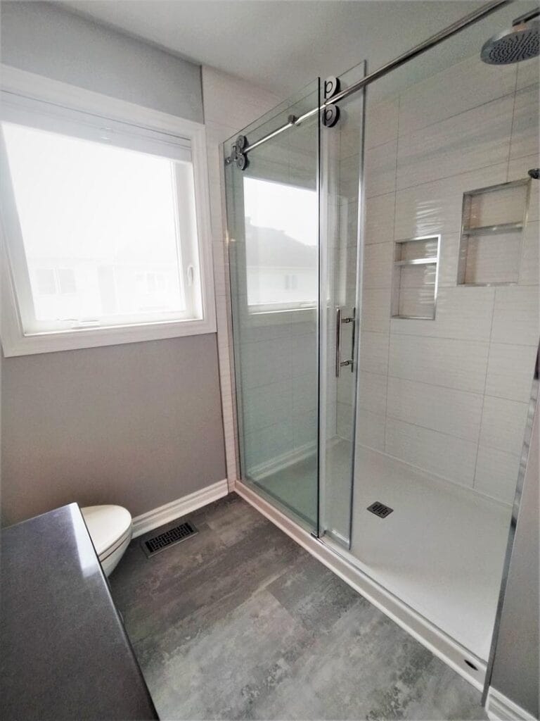 glass walk in shower