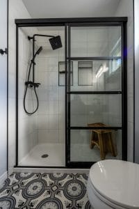 acrylic shower base tiled walls niches and shower seat ottawa bathroom contractors vertical