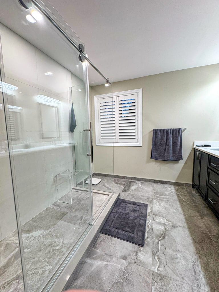 bath to shower conversion bathroom addition in Westobro